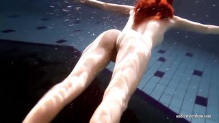 big tits ginger underwater