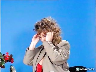 curly office girl